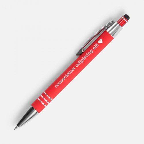 Ручка шариковая Sansen Soft Touch со стилусом, красная