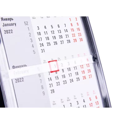 Календарь настольный на 2 года; размер 18,5*11 см, цвет- черный, пластик