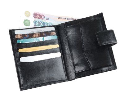 Портмоне с отделениями для кредитных карт и монет, черный