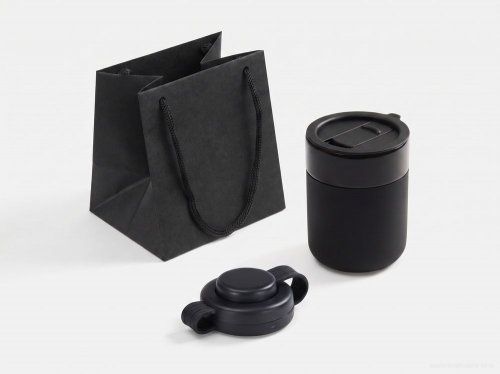 Пакет бумажный под кружку Cupfull, черный