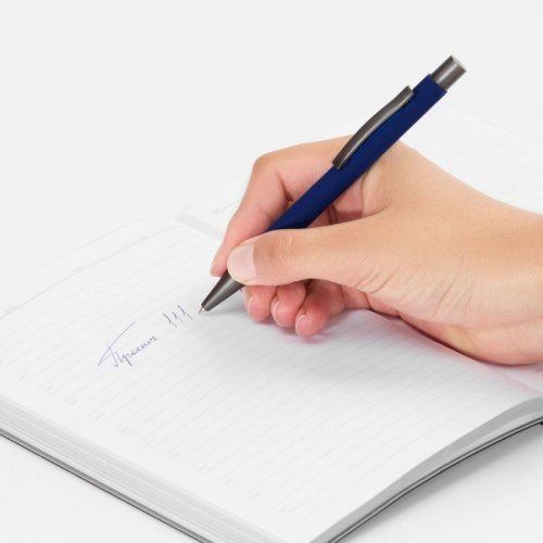 Ручка шариковая Atento Soft Touch, темно-синяя