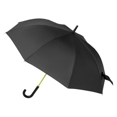 Зонт-трость Quantum, черный/салатовый