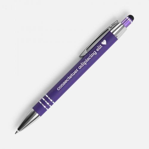 Ручка шариковая Sansen Soft Touch со стилусом, фиолетовая