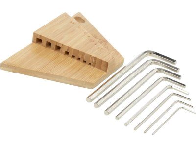 Набор инструментов Allen с шестигранным ключом из бамбука - Натуральный