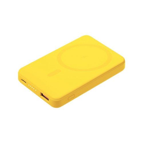 Внешний аккумулятор Ларго PD (Largo PD) 5000mAh с функцией беспроводной зарядки 15W, желтый