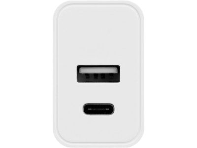Сетевое зарядное устройство c выходами USB-A и USB-C Recharger, 10 Вт, белый