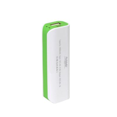 Внешний аккумулятор, Aster PB, 2000 mAh, белый/зеленый, подарочная упаковка с блистером