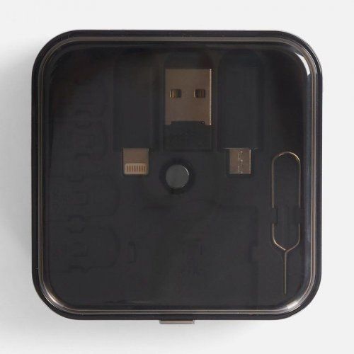 Набор для ухода за гаджетами со складным кабелем aceCase, черный