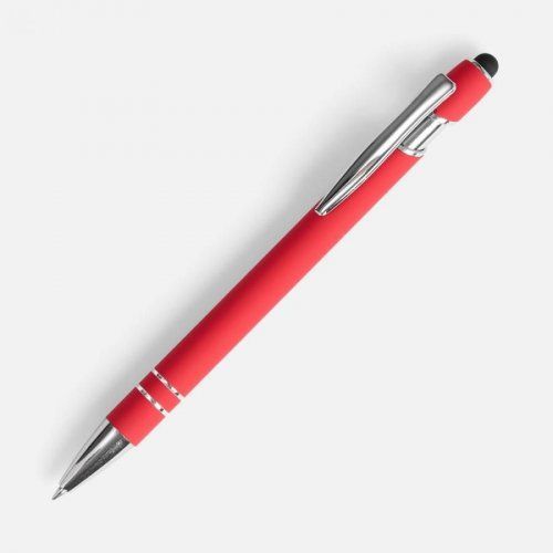 Ручка шариковая Pointer Soft Touch со стилусом, красная