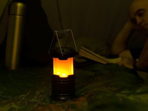 Кемпинговый фонарь с имитацией пламени Lindau Flame, черный
