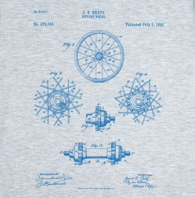 Футболка приталенная Old Patents. Wheel, голубой меланж