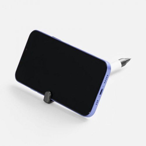 Ручка шариковая Standic Soft Touch с подставкой для телефона, белая
