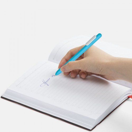 Ручка шариковая Swiper Soft Touch, голубая с белым