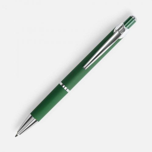 Ручка шариковая Chromos Soft Touch, зеленая