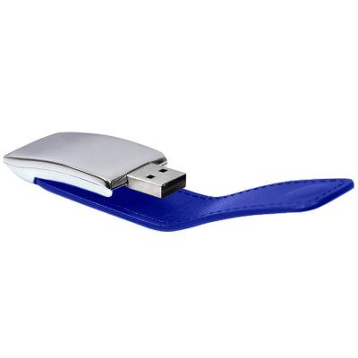 USB flash-карта "Lerix" (8Гб), темно-синий, 6х2,5х1,3см, металл, искусственная кожа