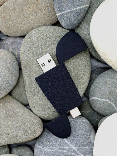 Флешка Pebble Type-C, USB 3.0, черная, 16 Гб