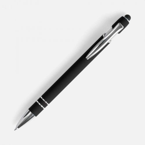 Ручка шариковая Pointer Soft Touch со стилусом, черная
