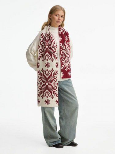 Шарф Wintertude L, красный с белым