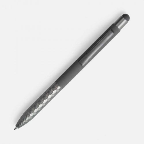 Ручка шариковая Digit Soft Touch со стилусом, серая