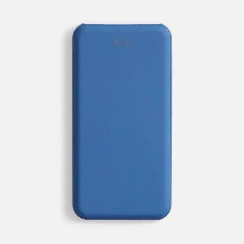Аккумулятор с беспроводной зарядкой All Day Wireless 10000 мАч, синий