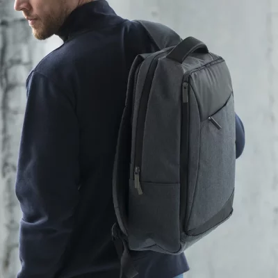Рюкзак "Leif", темно-серый/черный, 46х32х14 см, осн. ткань:100% полиэстер, подкладка: 100% полиэстер