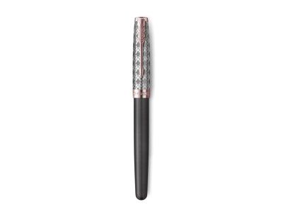 Перьевая ручка Parker Sonnet Premium  GREY GT, перо 18K, перо: F, цвет чернил black, в подарочной упаковке