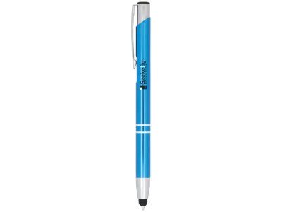 Шариковая кнопочная ручка-стилус Moneta из анодированного алюминия, process blue