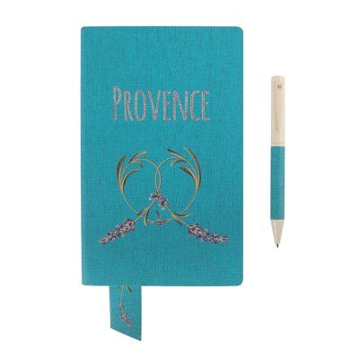 Бизнес-блокнот А5  "Provence", бирюзовый, мягкая обложка, в клетку