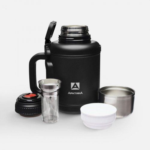 Термос «Арктика 1900» со складной ручкой, черный