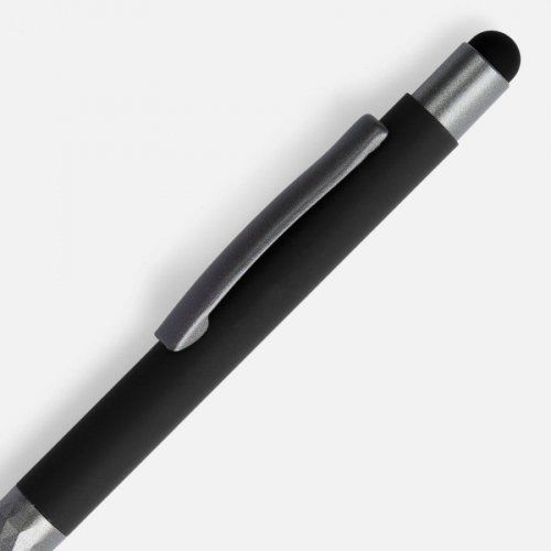 Ручка шариковая Digit Soft Touch со стилусом, черная