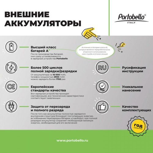 Внешний аккумулятор с подсветкой Starlight Plus PB 10000 mAh, белый